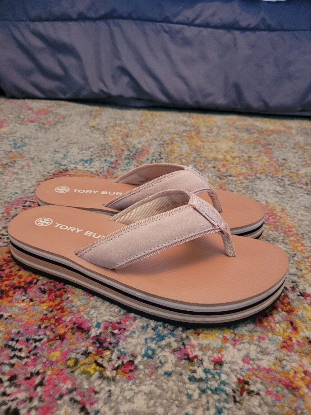 Tory Burch Platform flip flops pink size 8
